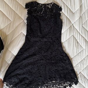 Elegant Black Lace Sleeveless Dress